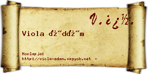 Viola Ádám névjegykártya